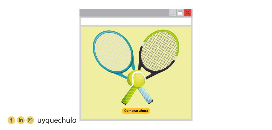 Imagen ejemplo de un anuncio digital de dos raquetas con una pelota de tenniss